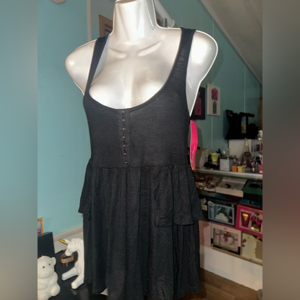 Xhilaration Black Sleeveless Peplum Tank Top